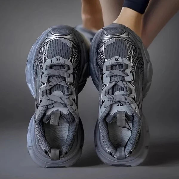 欧货巴黎3XL老爹鞋男女黑灰2025秋季新款厚底增高百搭运动休闲鞋