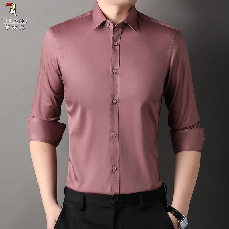 啄木鸟2024年秋季新款时尚潮流舒适百搭亲肤多色可选男士长袖衬衫