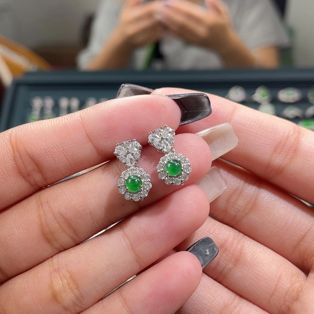 未镶嵌翡翠耳饰耳钉