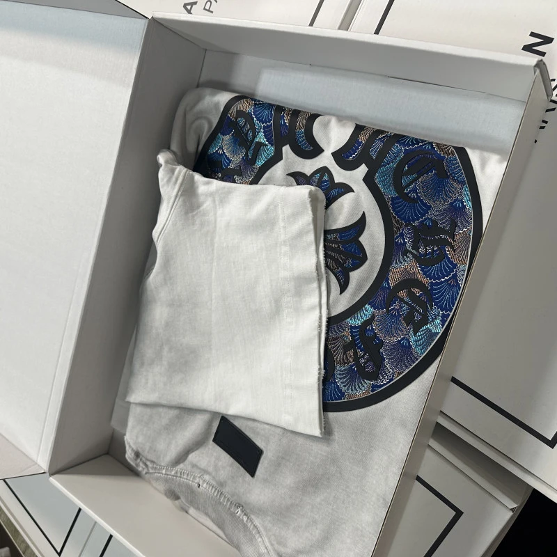 【重工水洗-9074】25早春时尚休闲高定潮流美式男女同款圆领短T