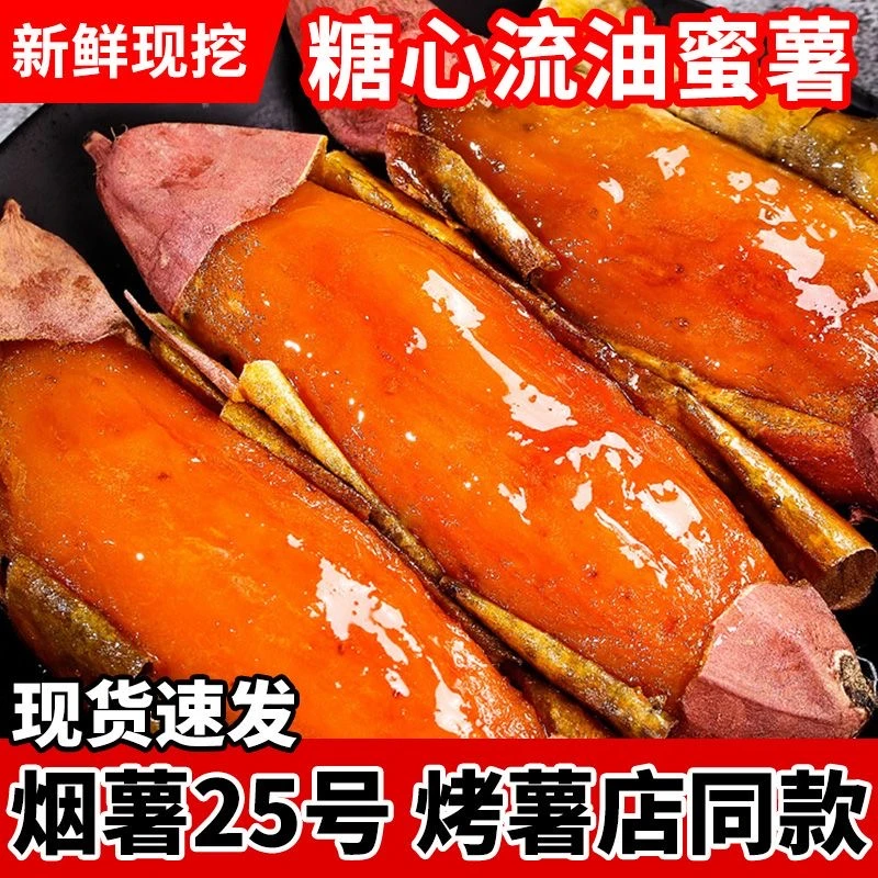 山东烟薯25号蜜薯现挖地瓜甜软糯红薯糖心流油新鲜农家沙地烤番薯
