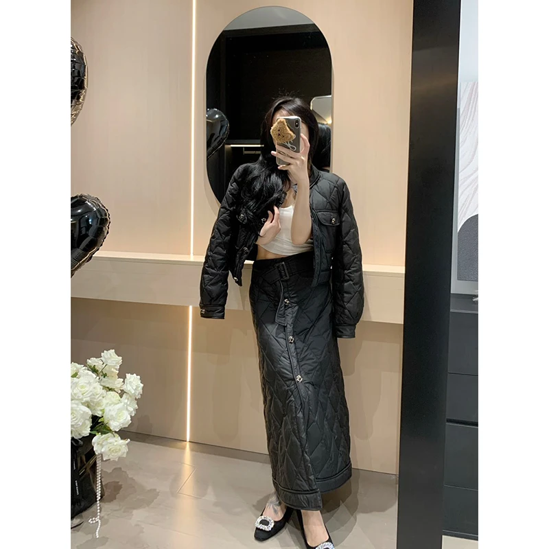 【猫猫】90白鸭绒  高端气质外套裙子轻奢套装羽绒服 JYYRXNR139