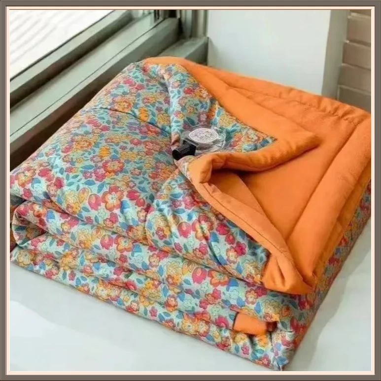 2025夏季爆款繁花似锦LBSJ柔软舒适透气夏凉薄款空调被【岩红】