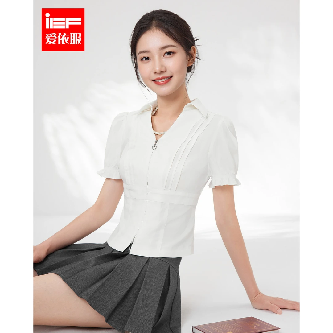 IEF/爱依服上衣2025夏季新款韩版洋气衣服女气质修身百搭衬衫
