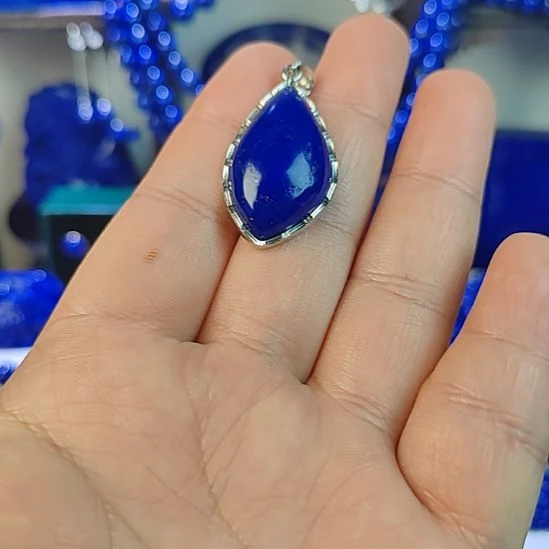 青金石银S925镶嵌颈饰