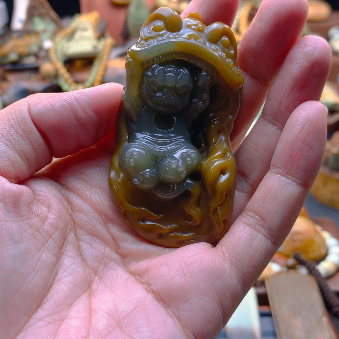 华***歌岫岩河磨玉（透闪石质玉）未镶嵌挂件