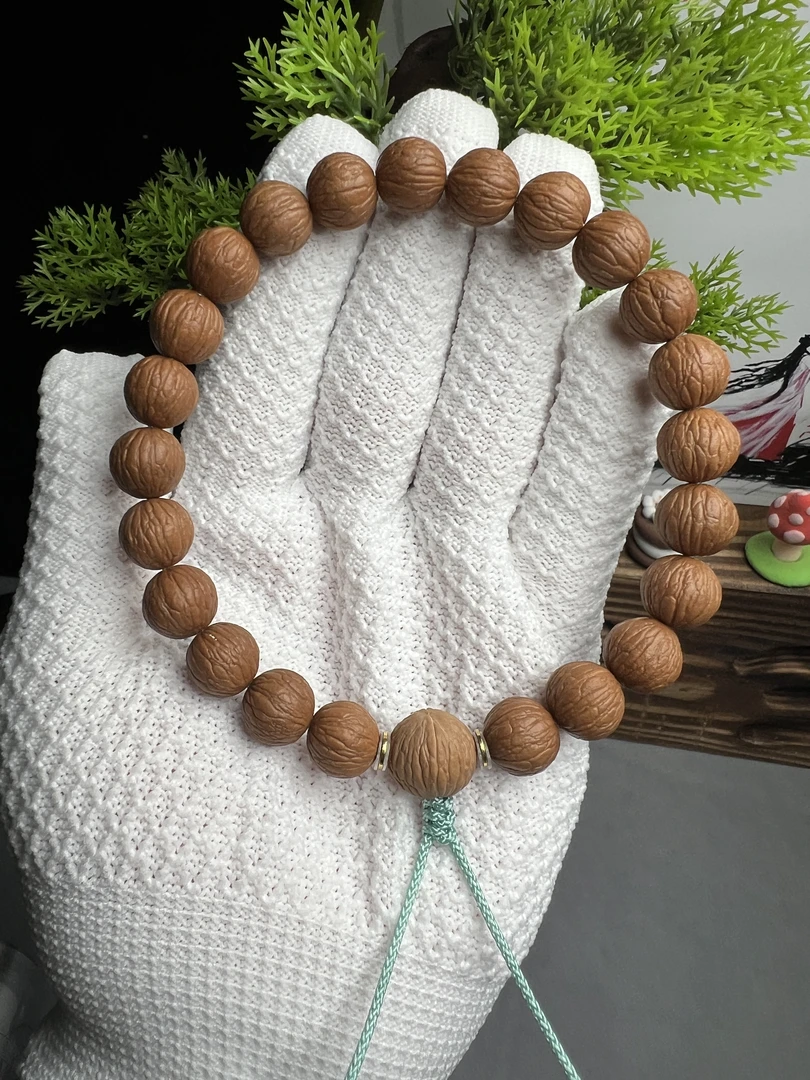 山合出品-凤羽-猴头手串-原皮原色-精挑精卡-SSS级桃核猴头原皮