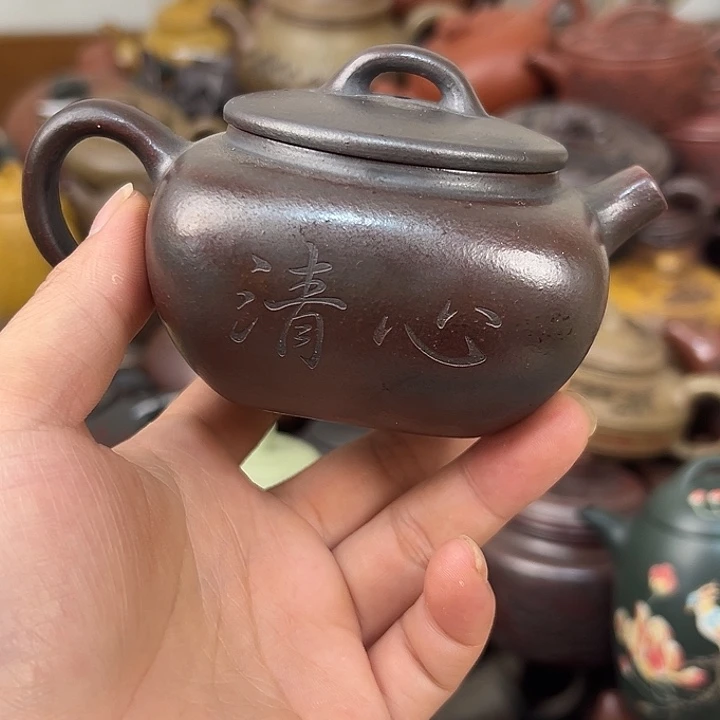 茶壶紫砂紫砂微瑕内里花泥