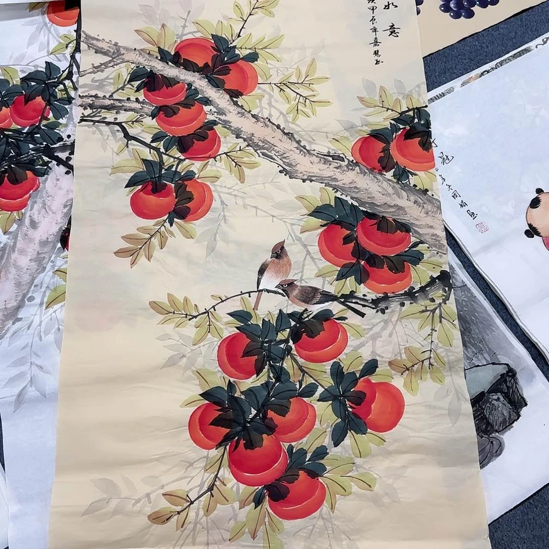 国画尺寸70X138手绘作品