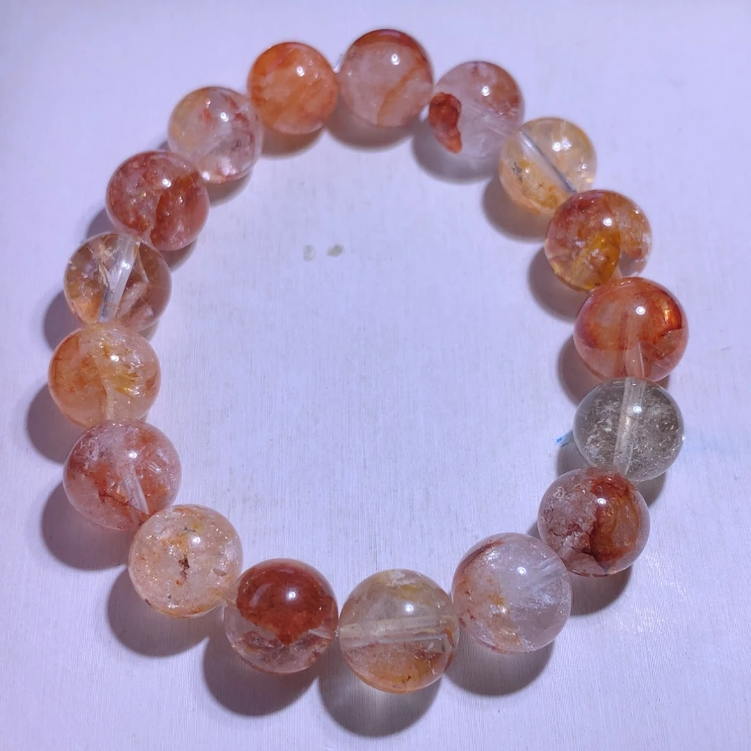 银S925镶嵌水晶手串桂花胶花12.4m