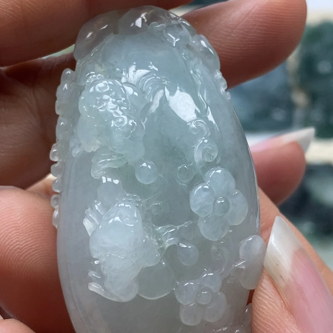 翡翠未镶嵌吊坠(不含链)呱呱来财