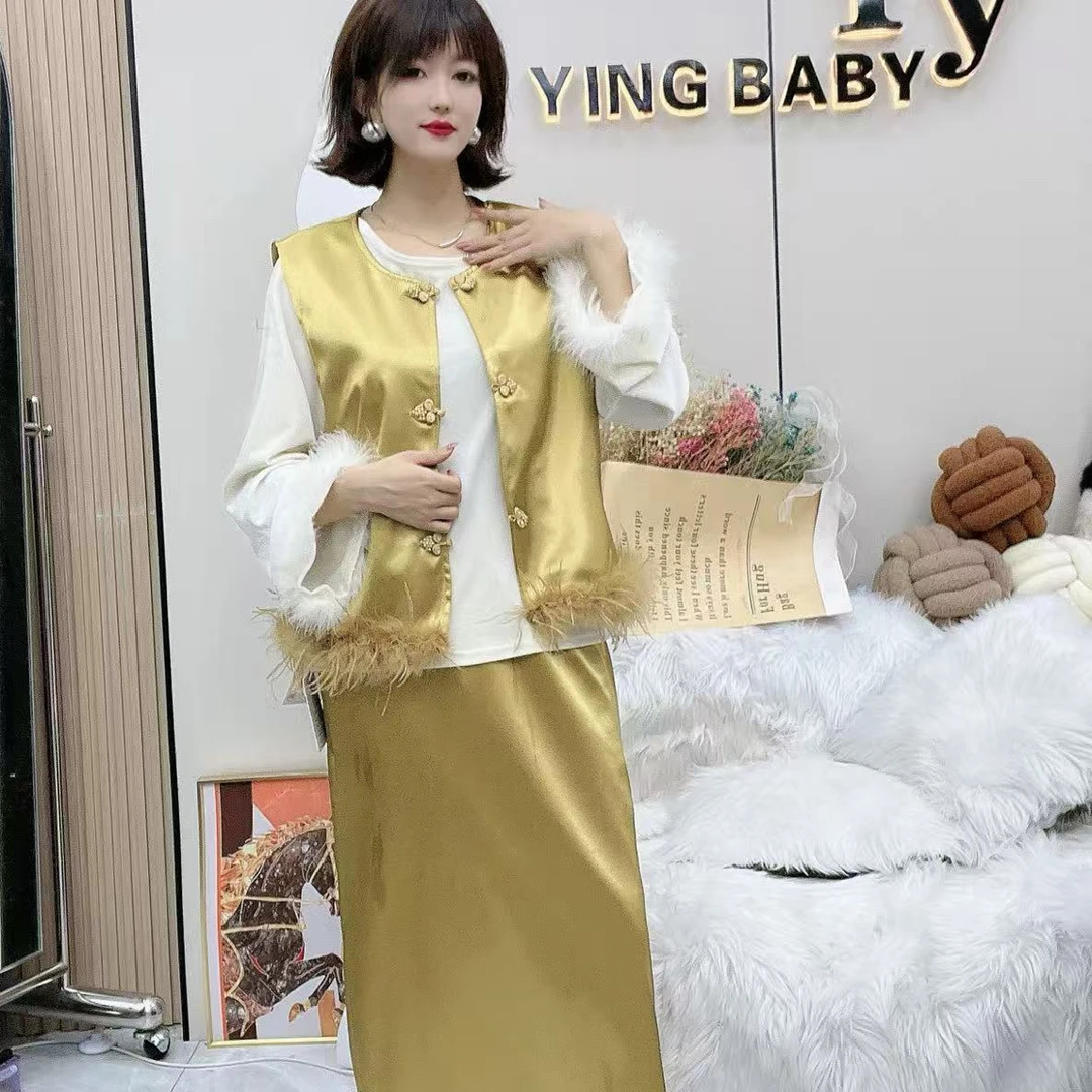 YY大码(爱丽丝)小香风时尚名媛法式显瘦洋气韩版气质百搭套装