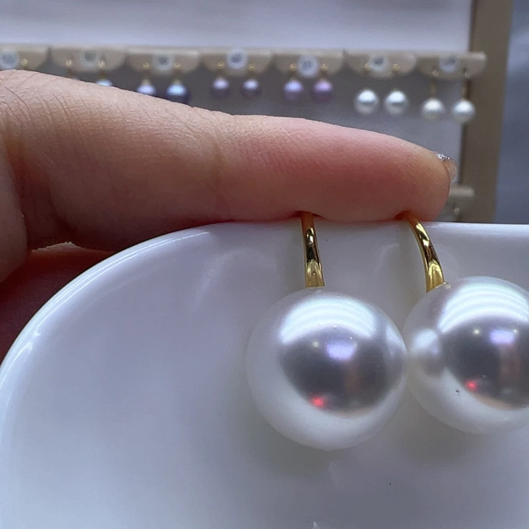 银S925镶嵌淡水珍珠耳饰