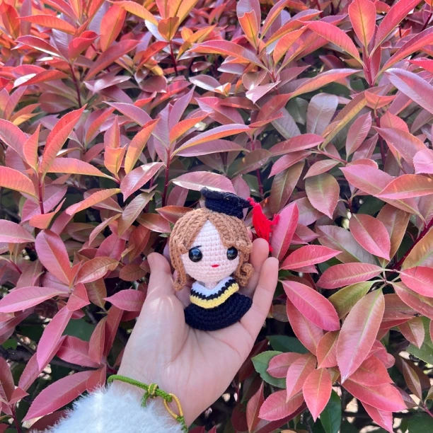 毛线手工钩织毕业礼物娃娃