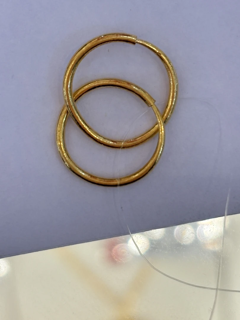 足金简约款耳饰耳环