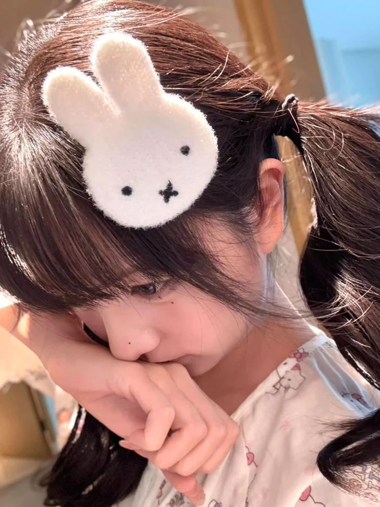 毛绒米菲兔可爱卡通兔子碎发魔术贴神器甜美少女心后脑勺无痕贴潮