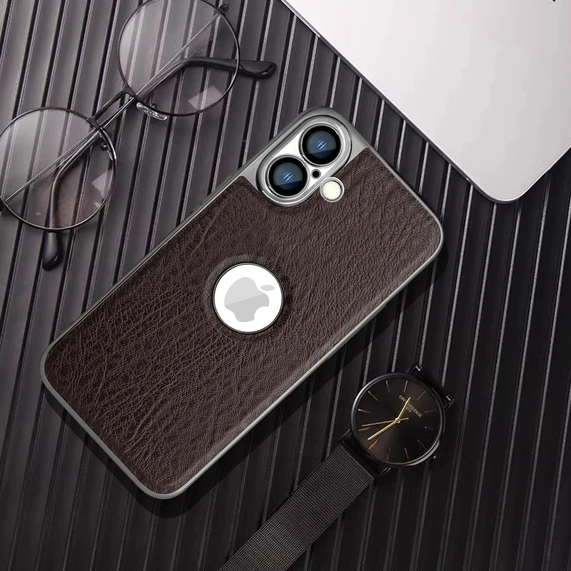 适用于苹果16高档手机壳鳄鱼皮纹高端轻薄防摔商务全包