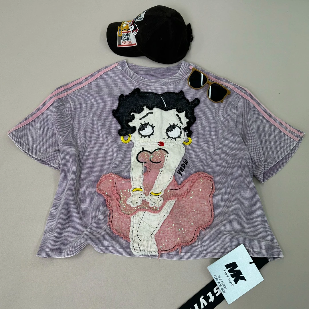 2025夏季新款贝蒂娃娃甜美减龄短袖T恤 135