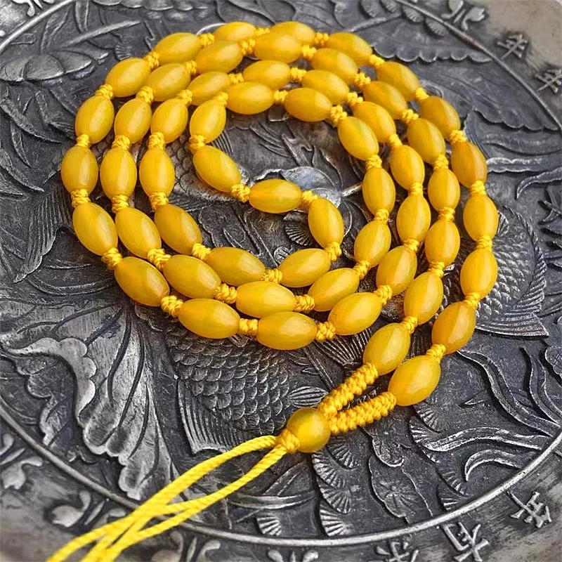 天然黄玛瑙米珠项链绳黄金蜜蜡水晶黄龙玉挂件配绳男女玛瑙吊坠绳