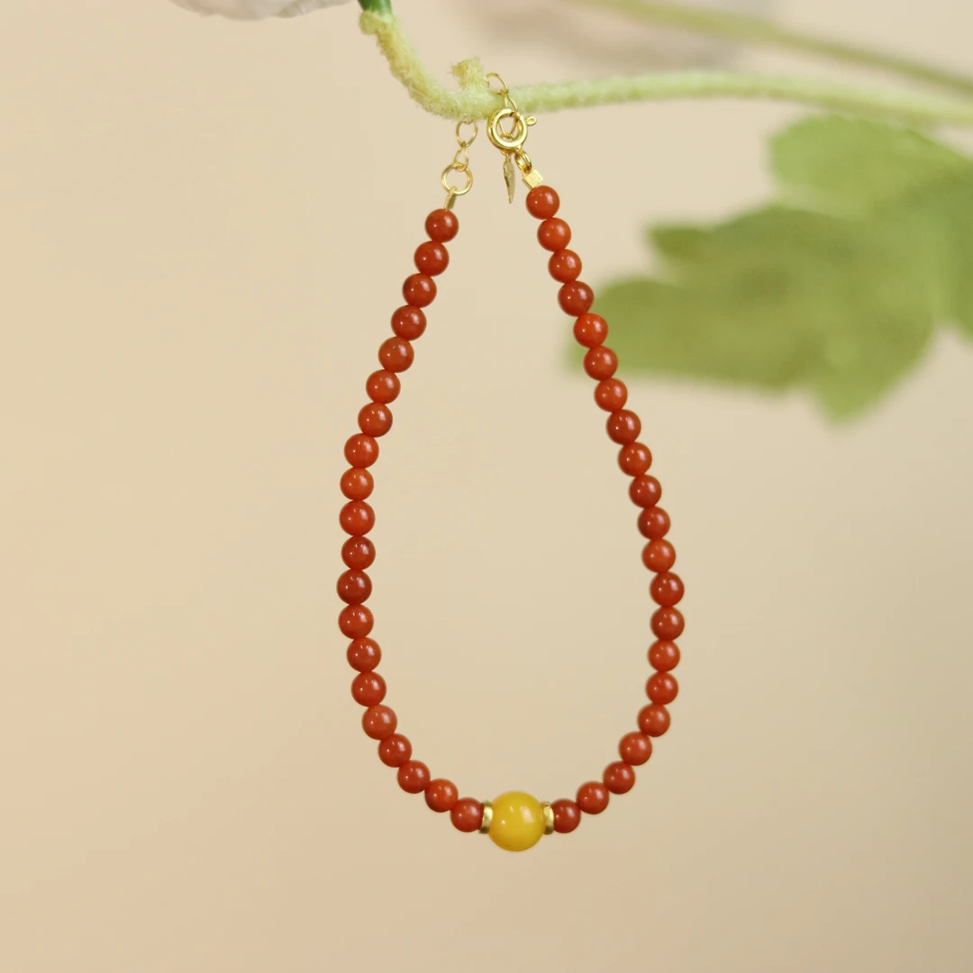 ZC10A18480[原创]南红蜜蜡手串（多样性发货)