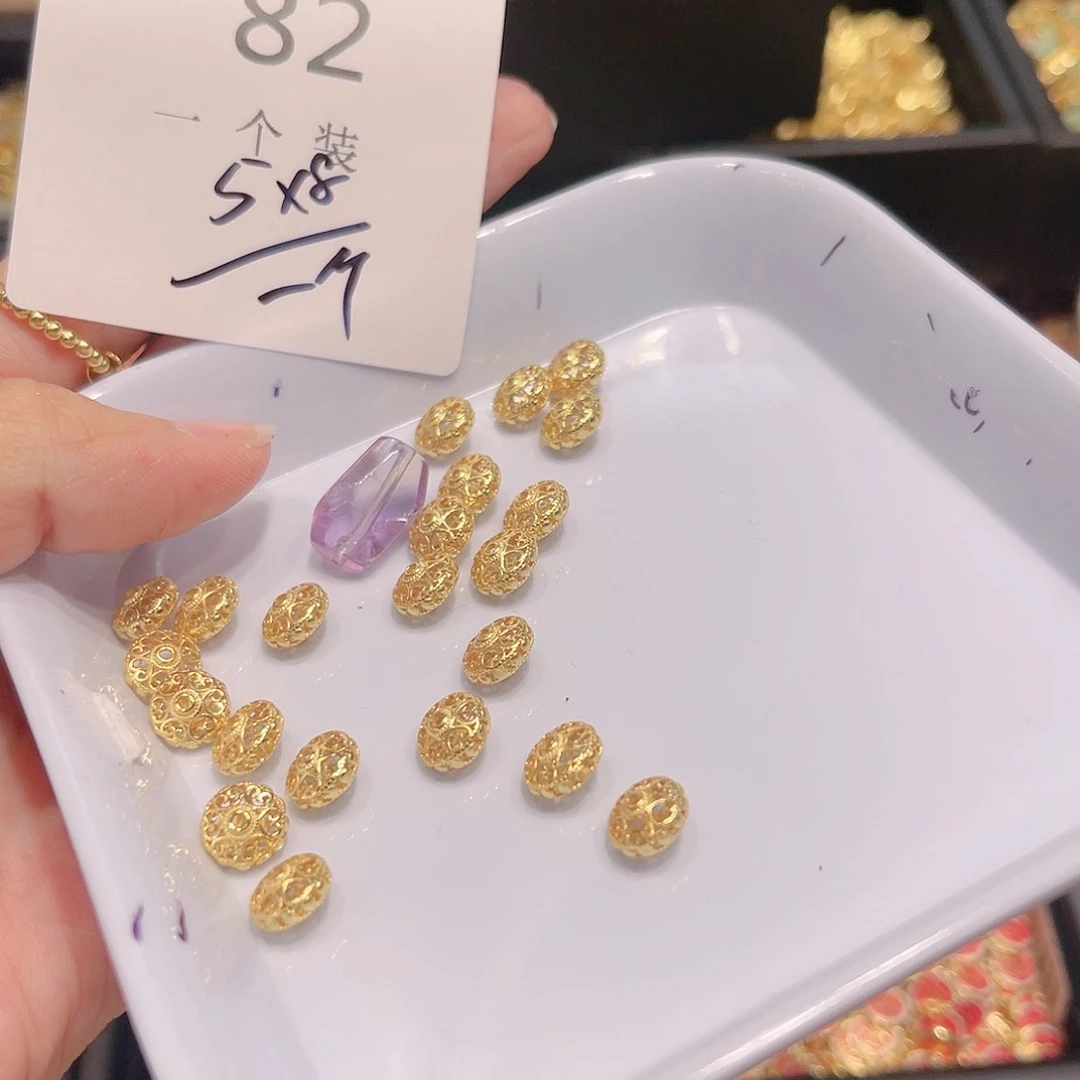 水晶珠宝半成品银S925镀金镶嵌82