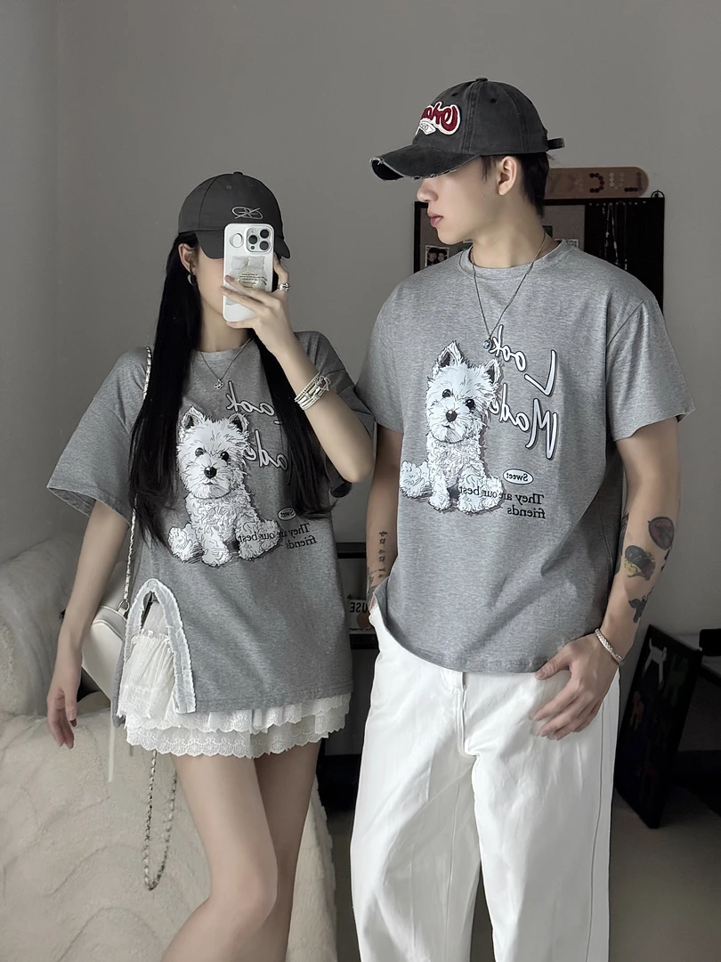 情侣装夏季小众设计宽松休闲韩版男女短袖T恤上衣潮