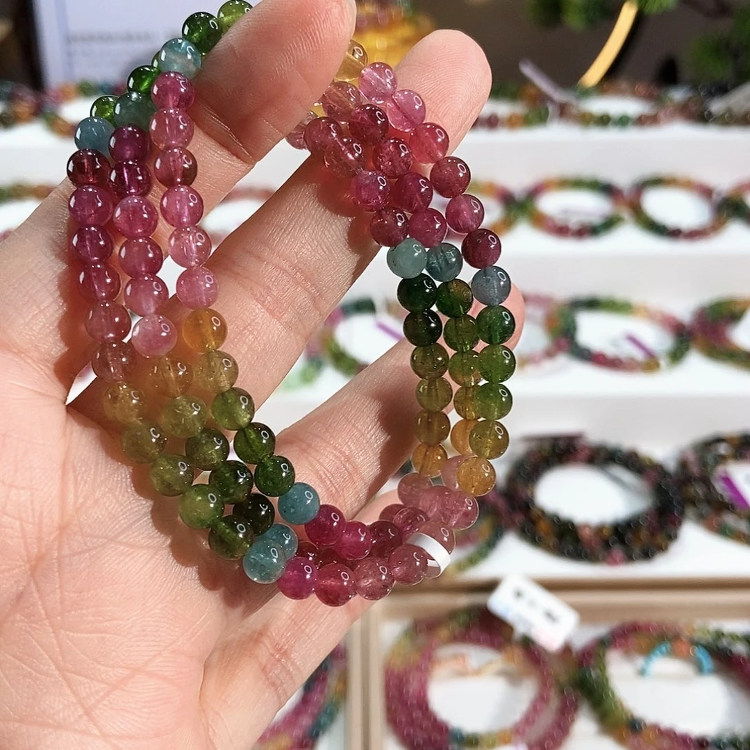 碧玺手链未镶嵌G2054三圈颜色微差