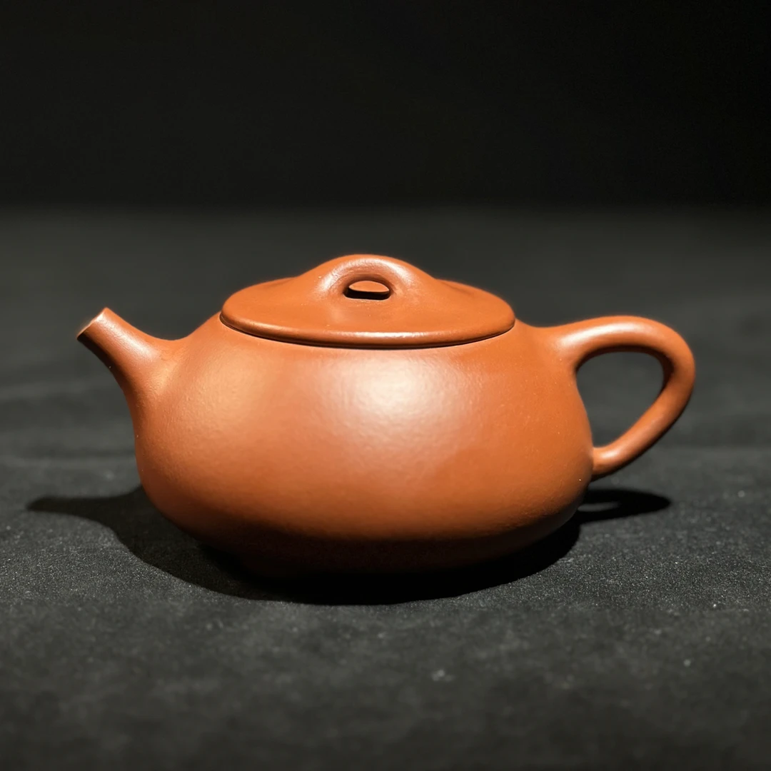 原矿朱泥石瓢紫砂茶壶