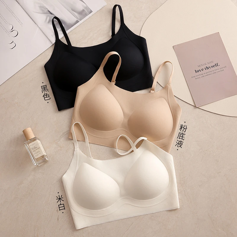 【3件装】一体无痕粉底液内衣女白T不透隐形特调隐形文胸罩夏季薄款