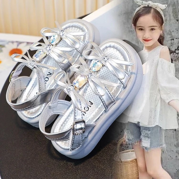 女童公主鞋凉鞋夏季2025新款女孩子软底中大童小学生儿童沙滩鞋子