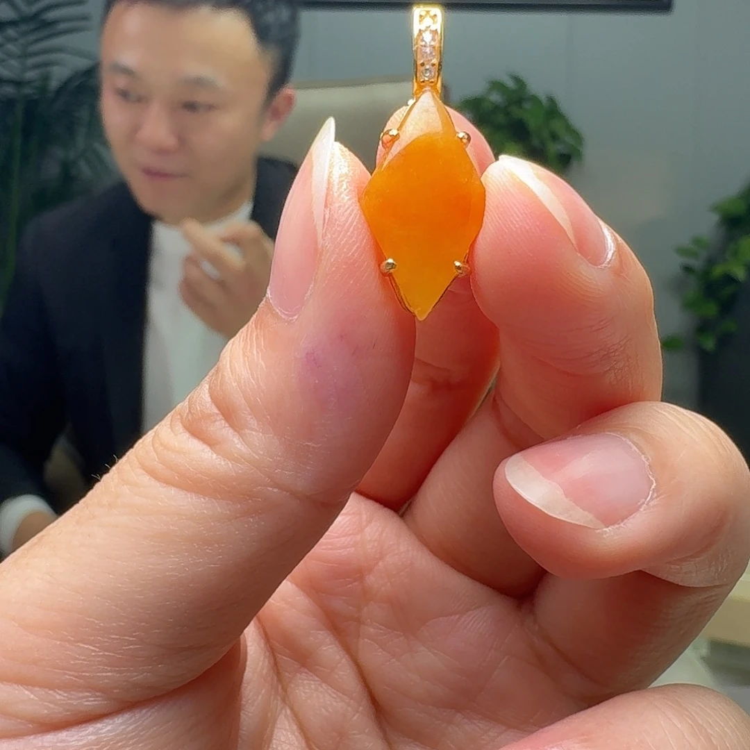 翡翠银S925镶嵌吊坠(不含链)天然