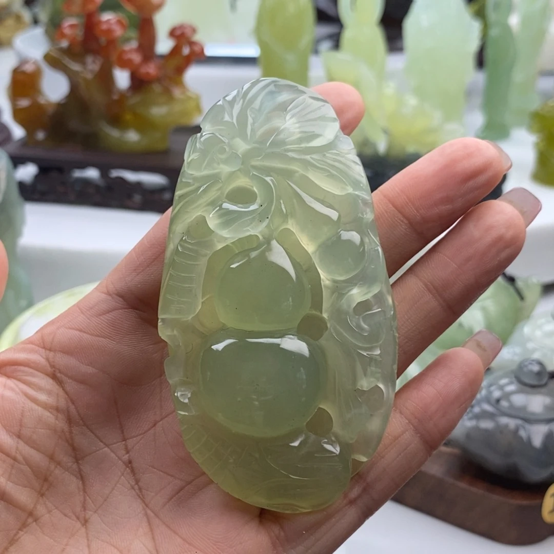 岫玉未镶嵌四大名玉手把件