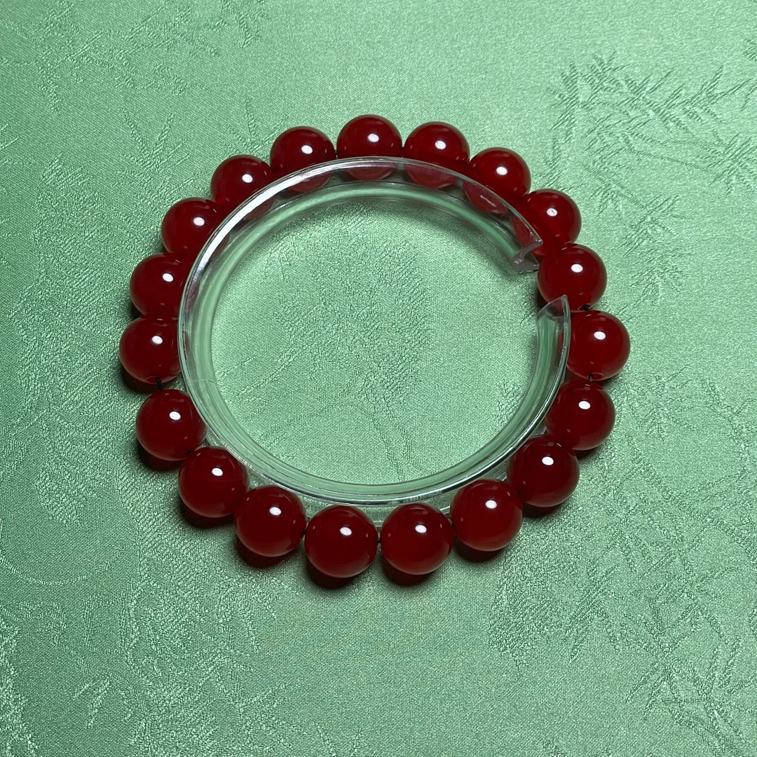 红豆杉玛瑙圆珠手串10mm