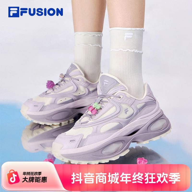 硬糖3 丨FILA斐乐潮牌欧若风老爹鞋夏季新款透气网面运动厚底女鞋