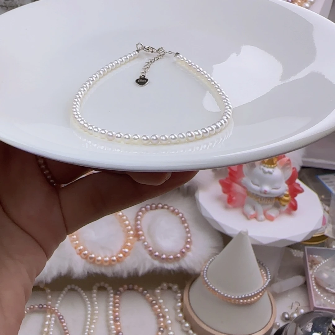 未镶嵌手绳淡水珍珠3mm近圆微瑕