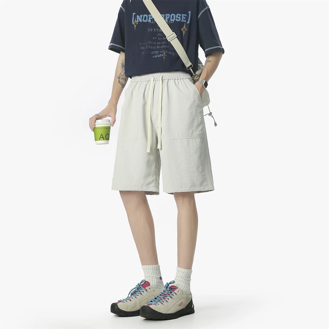 男女款冰丝时尚百搭短裤宽松显瘦速干痞帅大码直筒高级感五分裤子