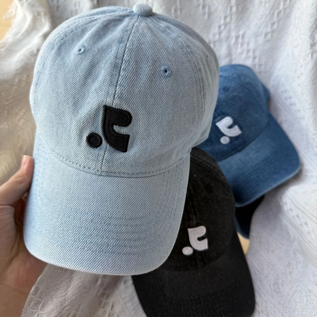 韩系设计师款水洗牛仔帽棒球帽男女加深软顶显脸小街头刺绣鸭舌帽