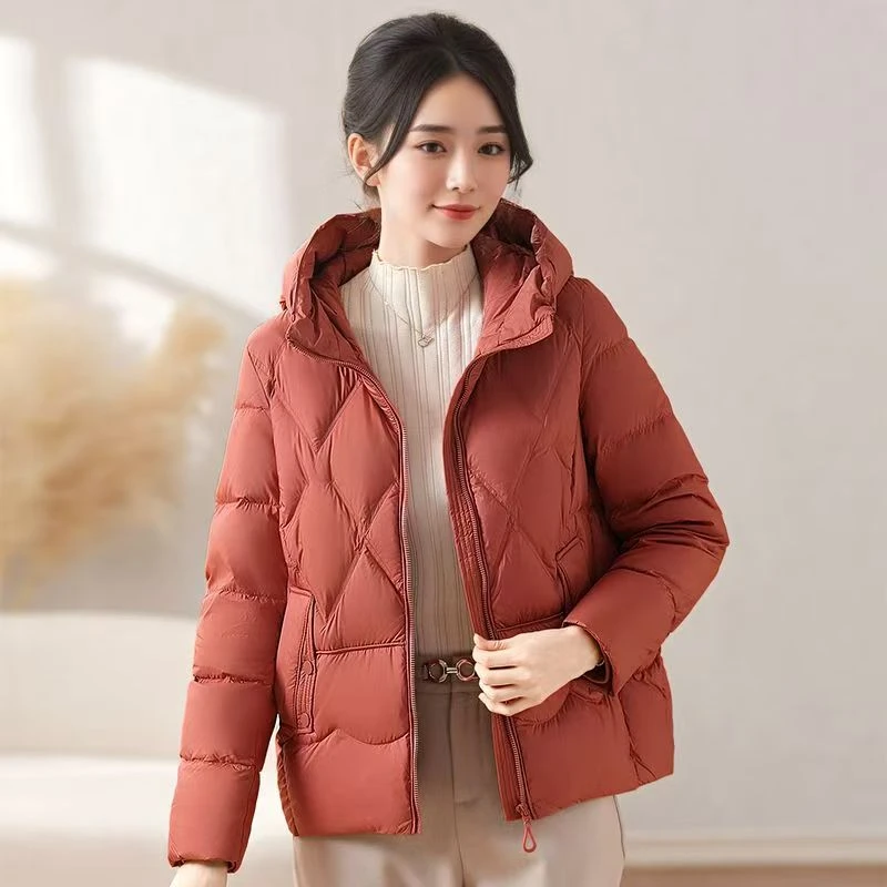 羽绒服女生冬季新款宽松连帽加厚防寒小个子休闲短款外套鸭绒保暖