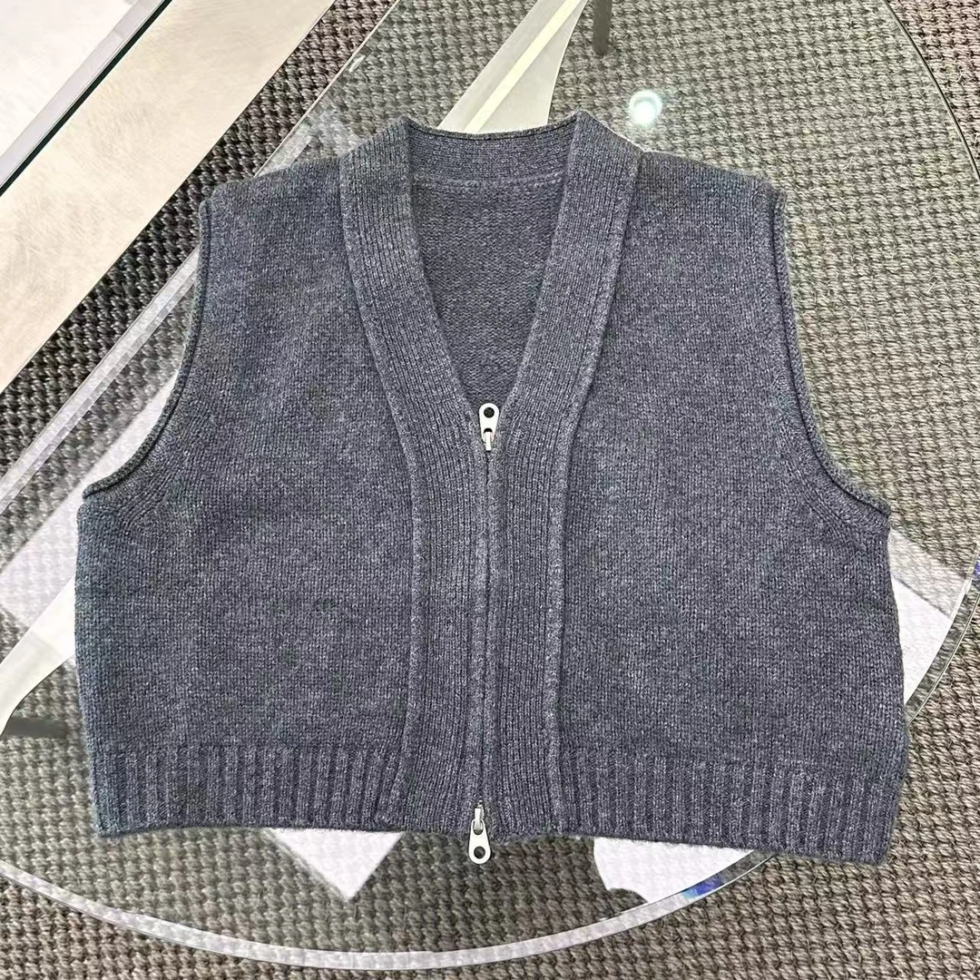 【KALAMILE】冬季儿童亲子款针织拉链绵羊毛毛衣背心9763