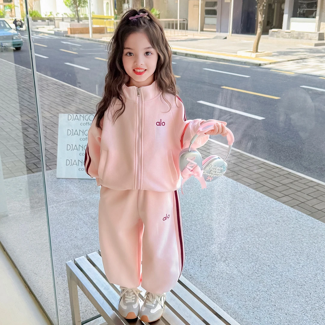 女童秋装套装2025新款儿童休闲卫衣女宝宝春秋季洋气运动两件套潮