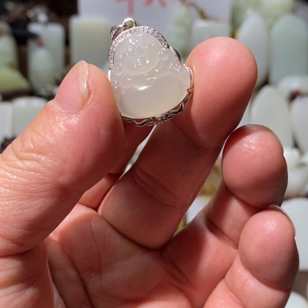 【闪购商品】和田玉吊坠(赠链)银S925镶嵌
