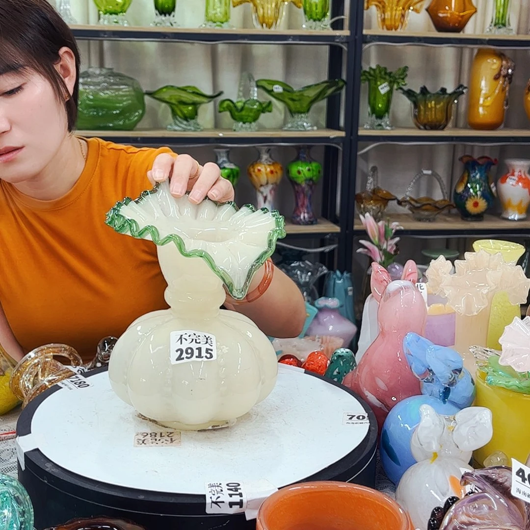 2915不完美家悦美居琉璃花瓶摆件