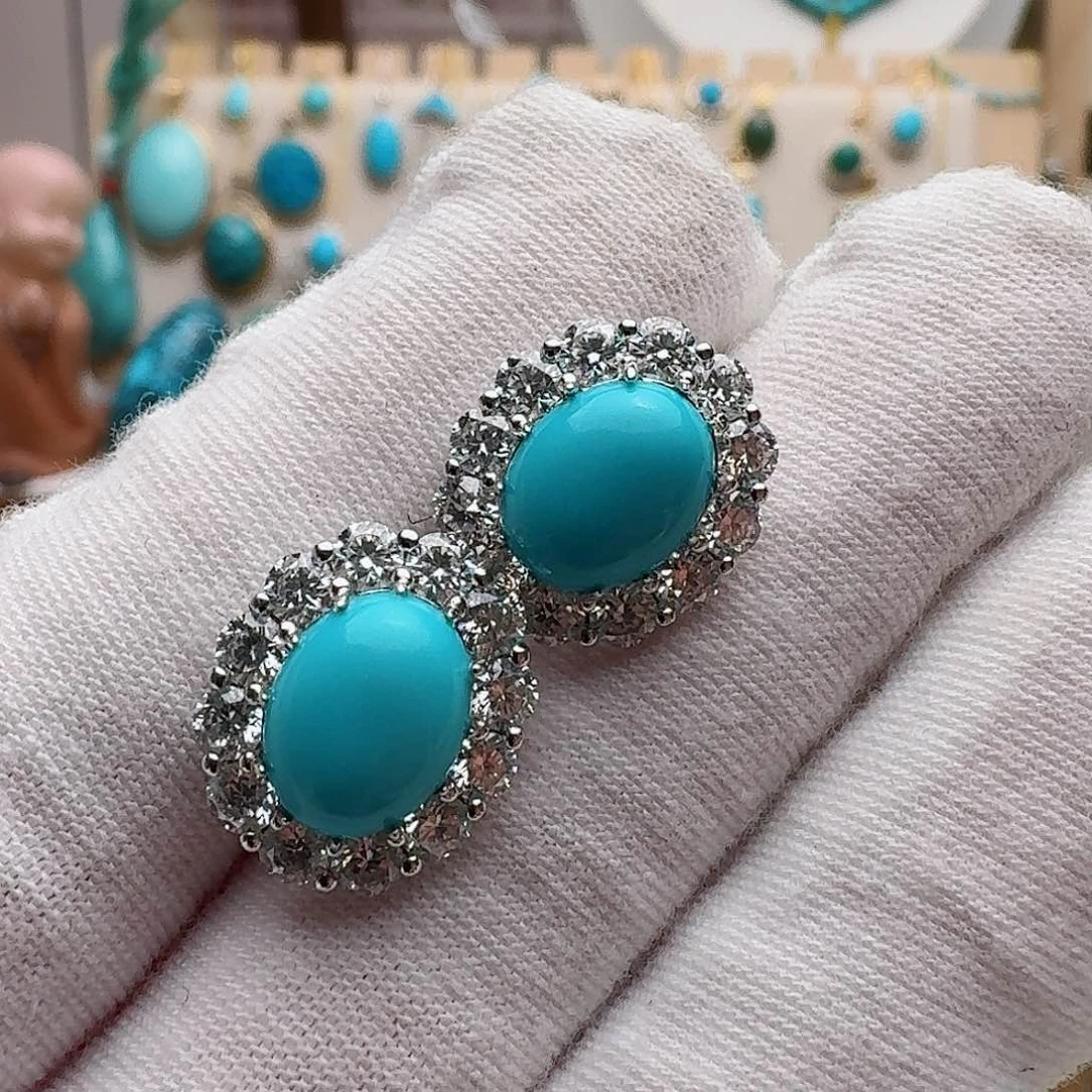 绿松石配饰银S925镶嵌