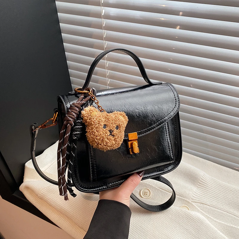 高级轻奢质感简约手提斜挎女式包包6021黑色