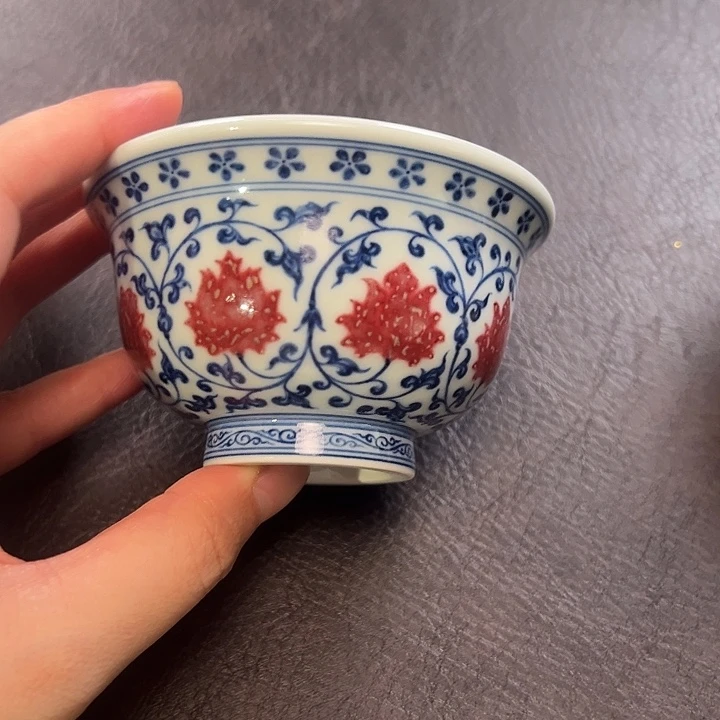 风***风和然青花釉里红压手宝相