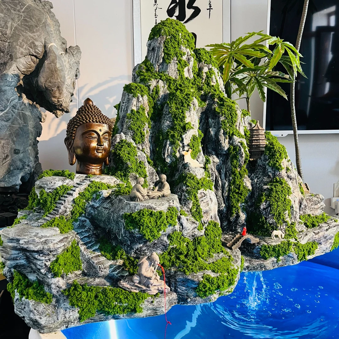 假山流水摆件庭院鱼池景观长100cm宽50cm高70cm