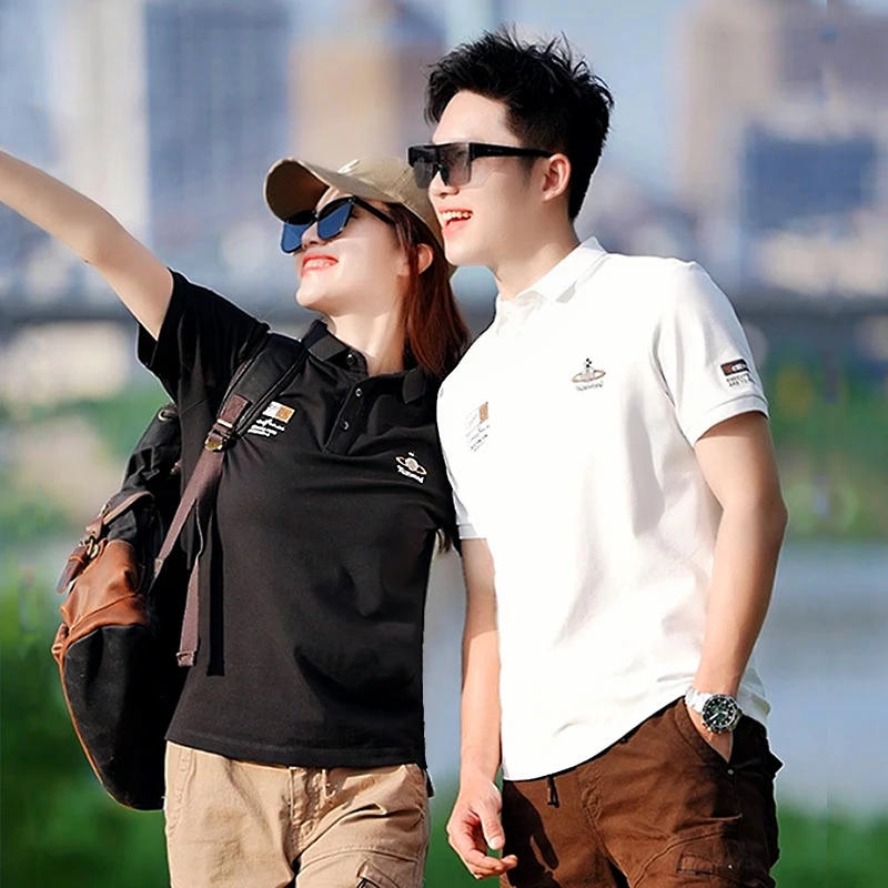 旗王夏季Polo衫翻领字母短袖柔软半袖珠地棉透气休闲32562