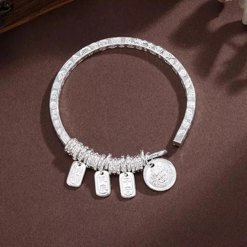 999四方吉言黄财神手镯开口实心风情人节送女友生日礼物