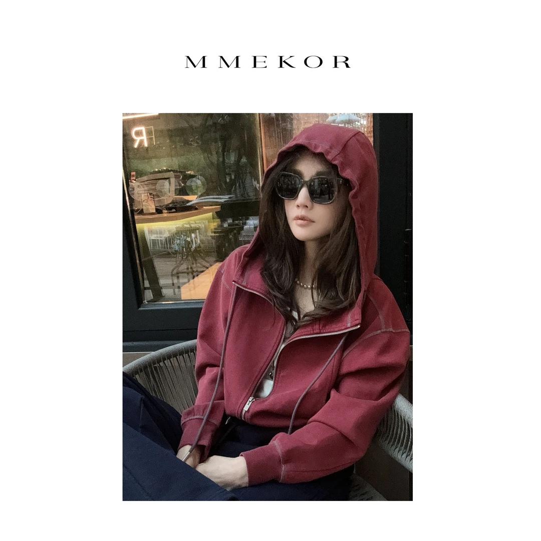 MMEKOR “秋日芭菲”外套 2025新款摩登街头时髦连帽上衣 88355