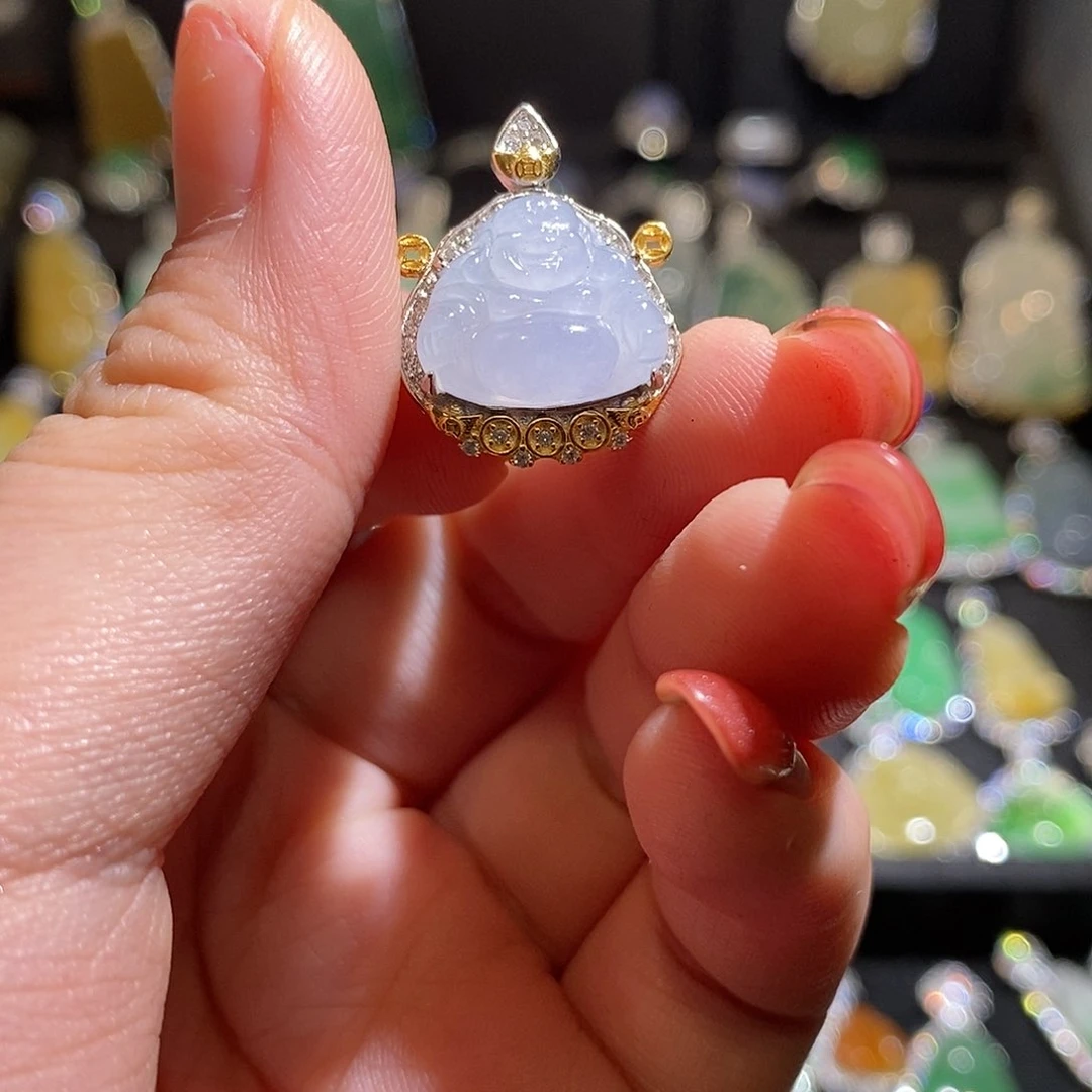 颈饰银S925镶嵌翡翠天然翡翠